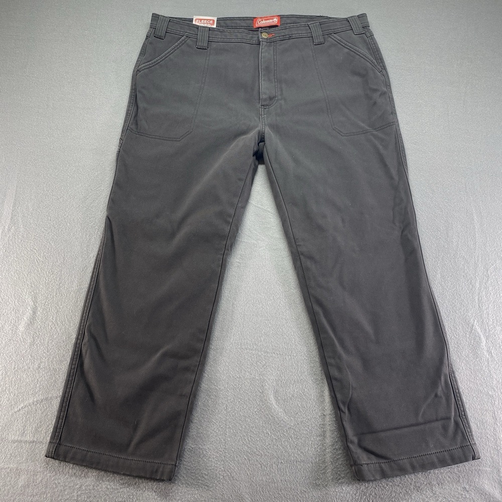 Coleman Jeans Mens 40x30 Black Mid Rise Fleece Lined‎ Carpenter Workwear NEW
